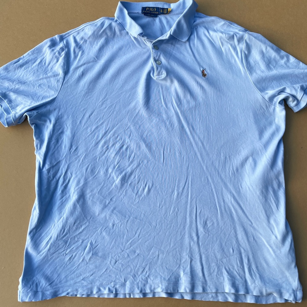 Polo Ralph Lauren Shirt Mens XL Blue Casual Classic Fit Cotton Pony Short Sleeve - Picture 1 of 8